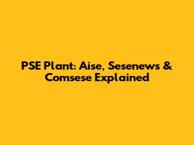 PSE Plant: Aise, Sesenews & Comsese Explained