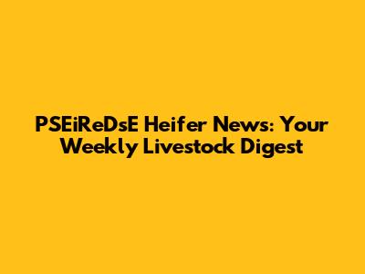 PSEiReDsE Heifer News: Your Weekly Livestock Digest