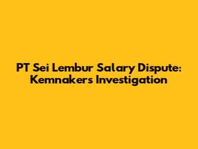 PT Sei Lembur Salary Dispute: Kemnaker's Investigation