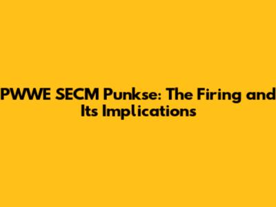 PWWE SECM Punkse: The Firing and Its Implications