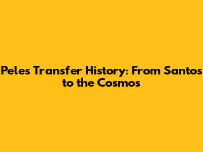 Pele's Transfer History: From Santos to the Cosmos