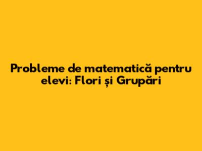 Probleme de matematică pentru elevi: Flori și Grupări