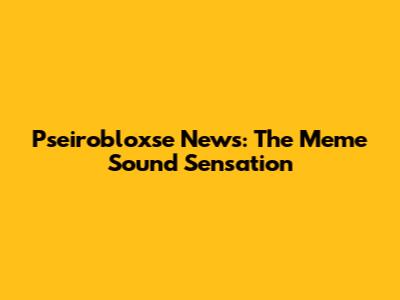Pseirobloxse News: The Meme Sound Sensation