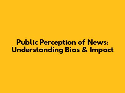 Public Perception of News: Understanding Bias & Impact