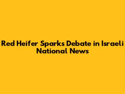 Red Heifer Sparks Debate in Israeli National News
