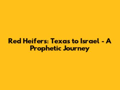 Red Heifers: Texas to Israel - A Prophetic Journey
