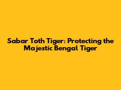 Sabar Toth Tiger: Protecting the Majestic Bengal Tiger