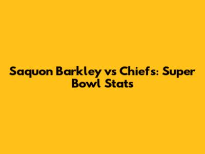 Saquon Barkley vs Chiefs: Super Bowl Stats
