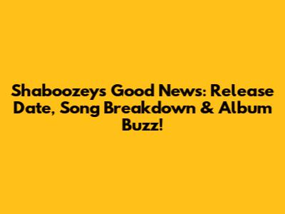 Shaboozey's "Good News": Release Date, Song Breakdown & Album Buzz!