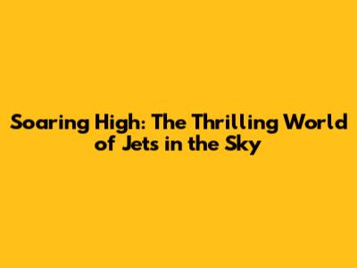Soaring High: The Thrilling World of Jets in the Sky