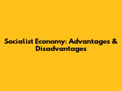 Socialist Economy: Advantages & Disadvantages