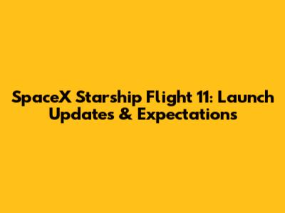 SpaceX Starship Flight 11: Launch Updates & Expectations