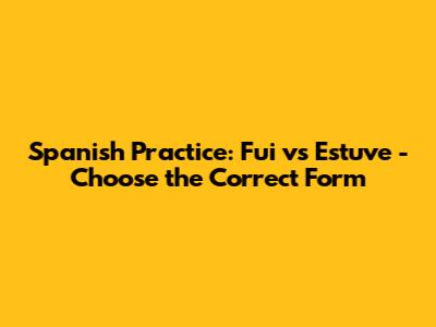 Spanish Practice: Fui vs Estuve - Choose the Correct Form