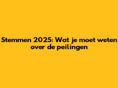 Stemmen 2025: Wat je moet weten over de peilingen
