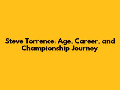 Steve Torrence: Age, Career, and Championship Journey
