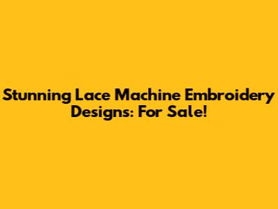 Stunning Lace Machine Embroidery Designs: For Sale!