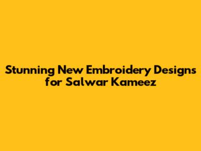 Stunning New Embroidery Designs for Salwar Kameez