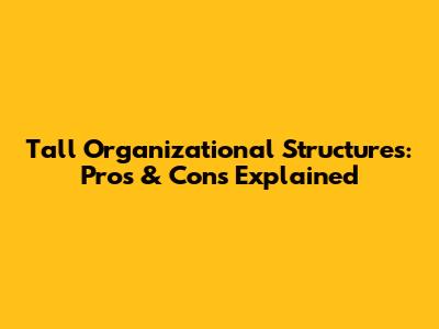 Tall Organizational Structures: Pros & Cons Explained
