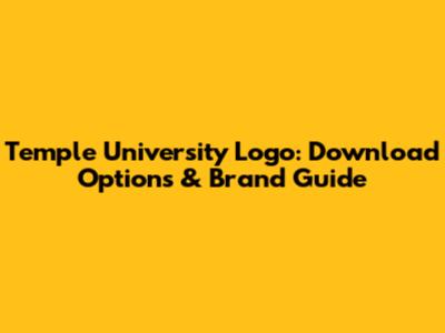 Temple University Logo: Download Options & Brand Guide