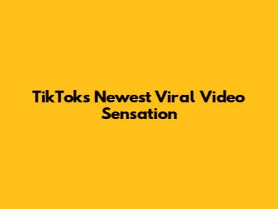 TikTok's Newest Viral Video Sensation
