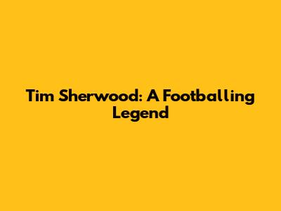 Tim Sherwood: A Footballing Legend