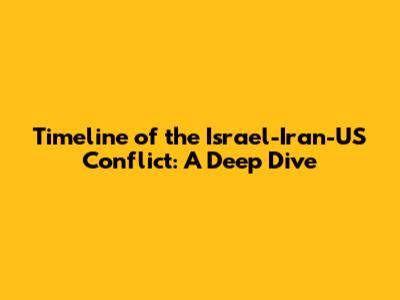 Timeline of the Israel-Iran-US Conflict: A Deep Dive