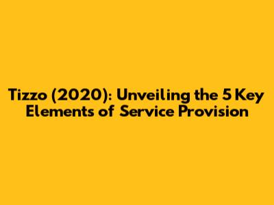 Tizzo (2020): Unveiling the 5 Key Elements of Service Provision