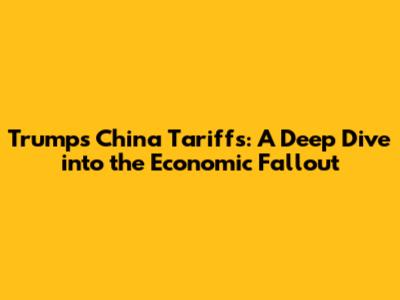 Trump's China Tariffs: A Deep Dive into the Economic Fallout