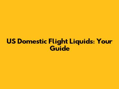US Domestic Flight Liquids: Your Guide