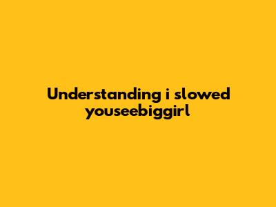 Understanding 'i slowed youseebiggirl'