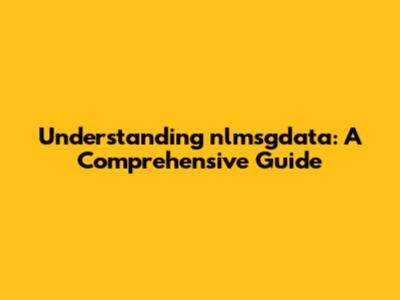 Understanding `nlmsgdata`: A Comprehensive Guide