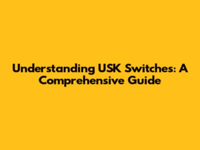 Understanding USK Switches: A Comprehensive Guide