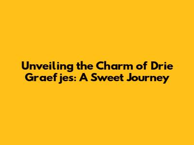 Unveiling the Charm of Drie Graefjes: A Sweet Journey