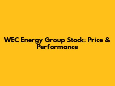 WEC Energy Group Stock: Price & Performance