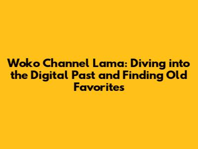 Woko Channel Lama: Diving into the Digital Past and Finding Old Favorites