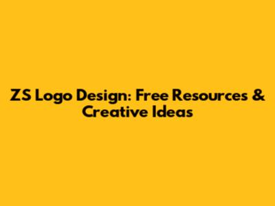 ZS Logo Design: Free Resources & Creative Ideas