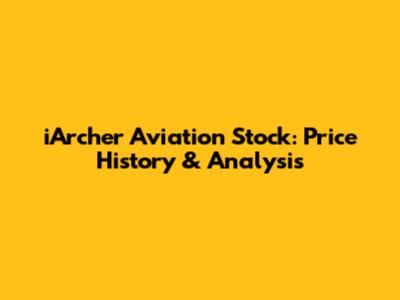 iArcher Aviation Stock: Price History & Analysis