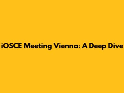 iOSCE Meeting Vienna: A Deep Dive